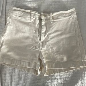 Cream denim Madewell shorts